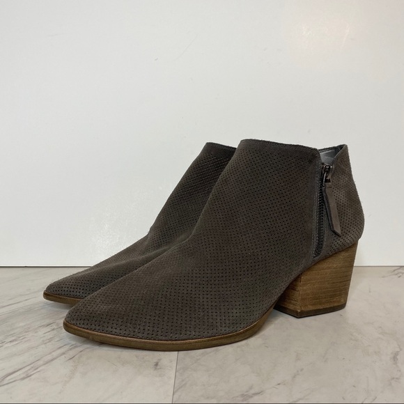 New! Vince Camuto Nethera Perforated Suede Gray Boot 11M - Picture 16 of 16